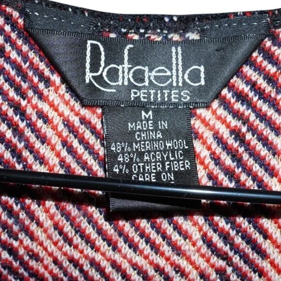 Rafaella Petites Wool Blend Plaid Button Vest Tartan Sweater Knit M Red Navy - Picture 3 of 4